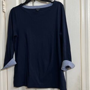 Nautica Navy Long Sleeve Top size Small